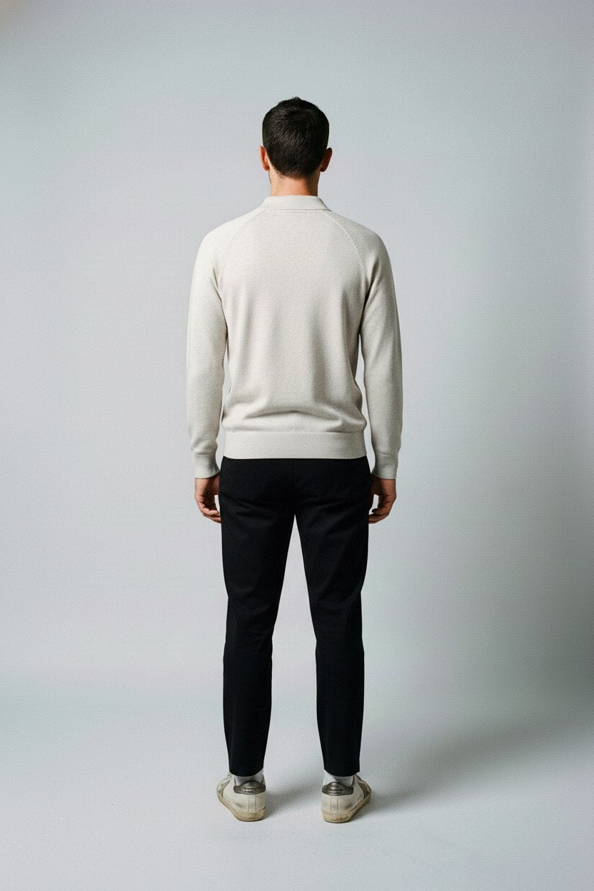 Cashmere Cotton Knit Polo