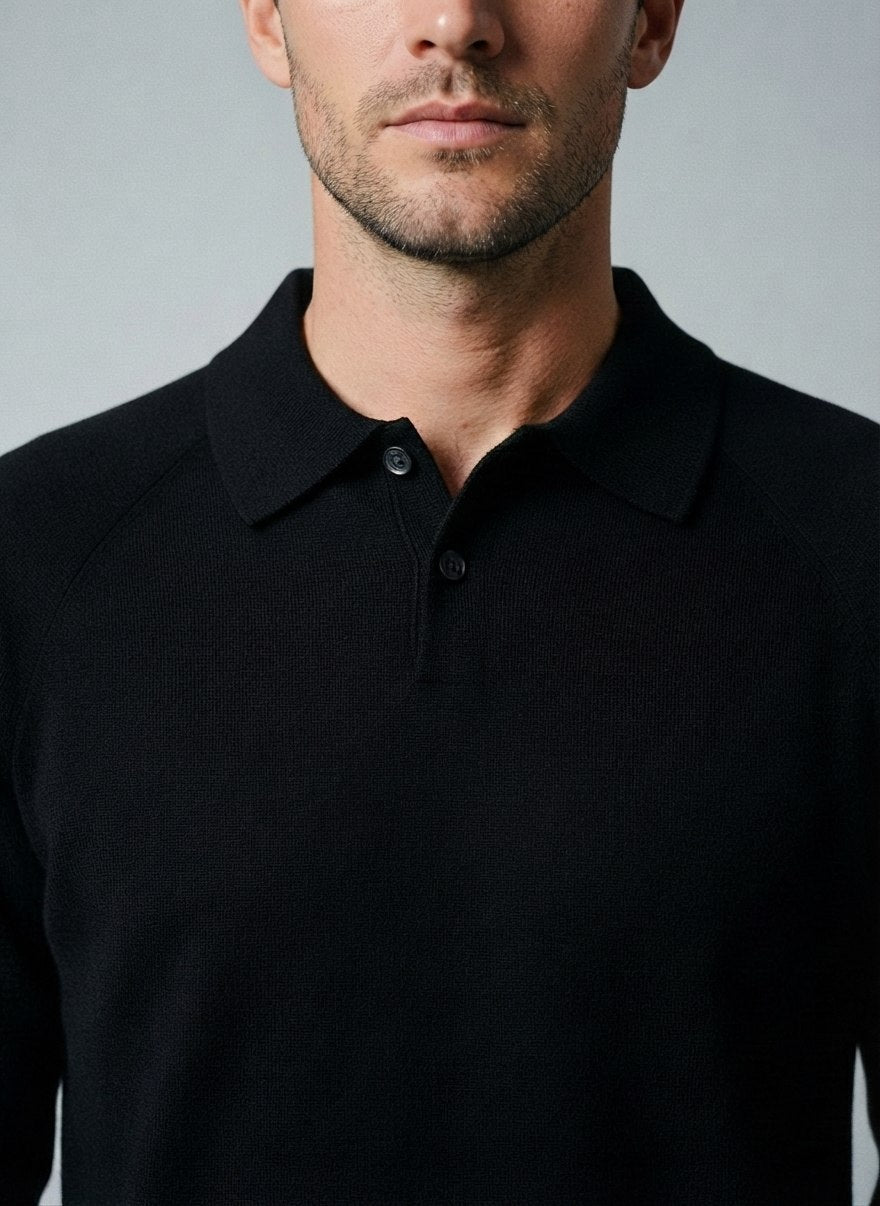 Cashmere Cotton Knit Polo