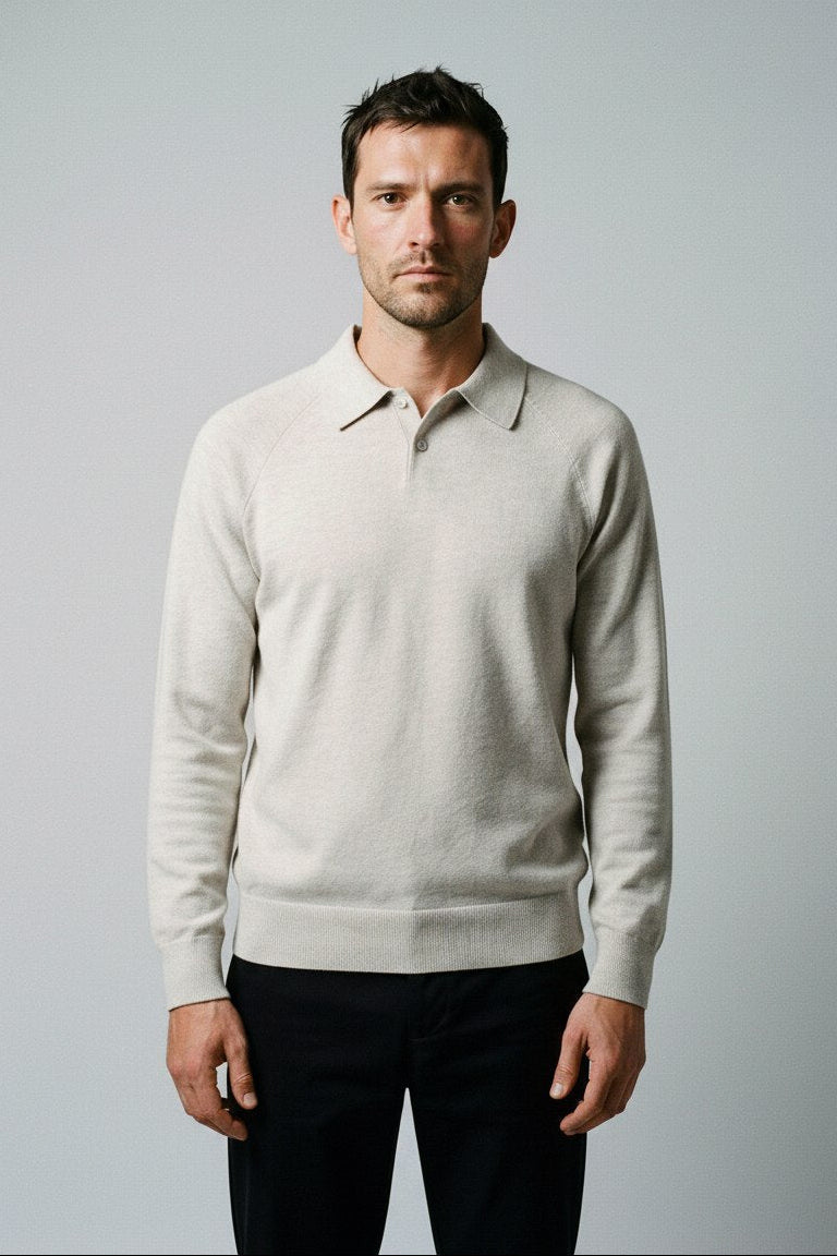 Cashmere Cotton Knit Polo