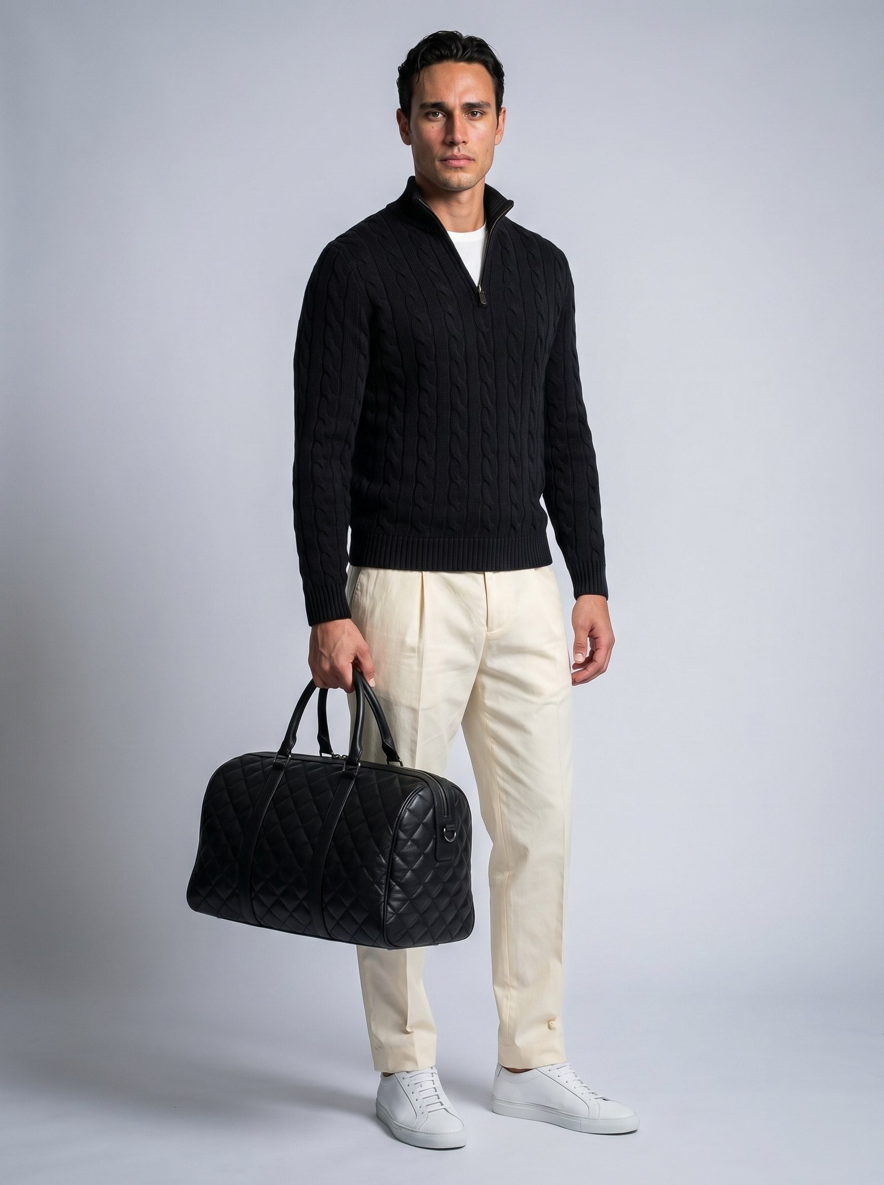 Cable Knit Quarter Zip