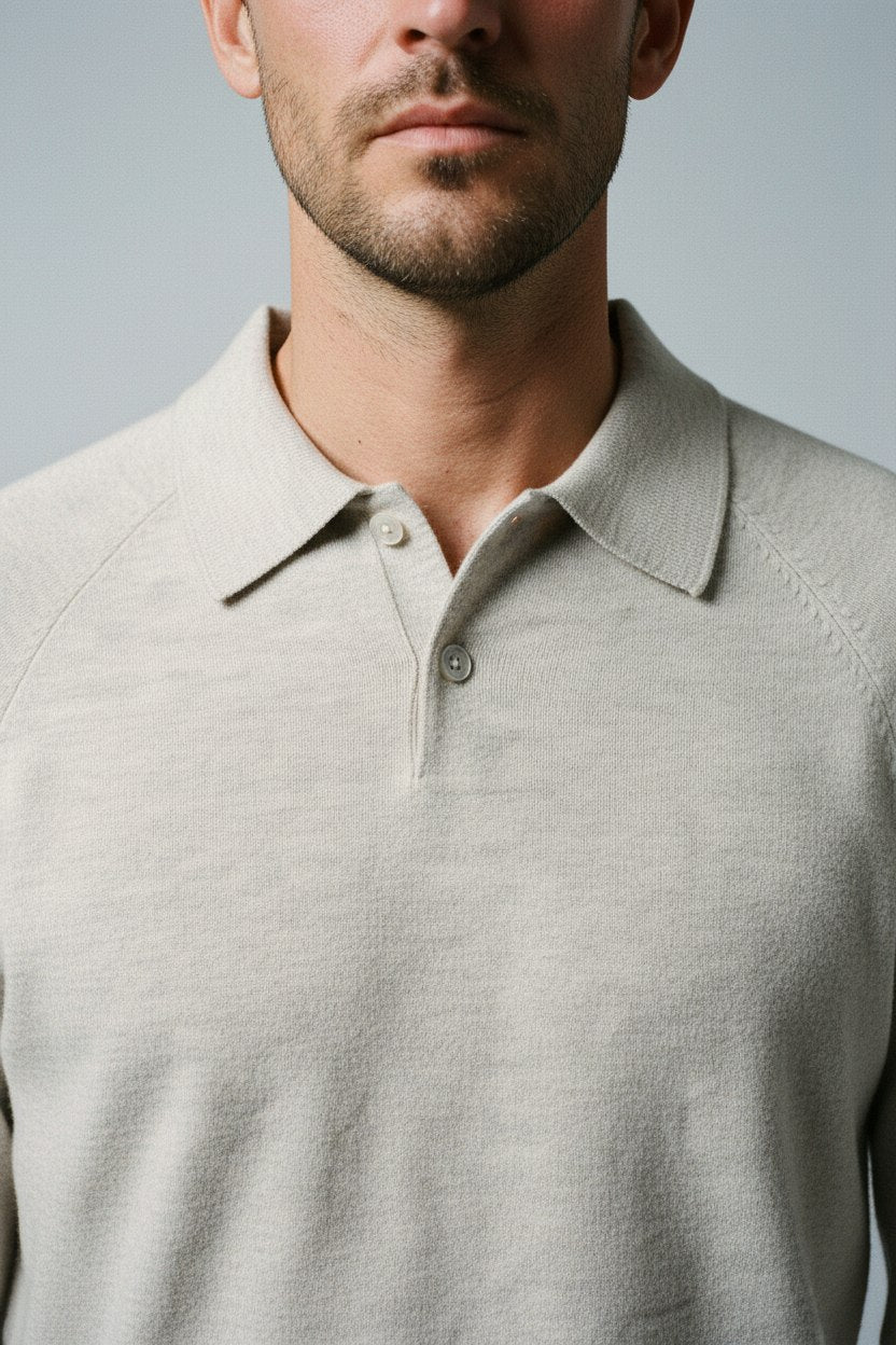 Cashmere Cotton Knit Polo