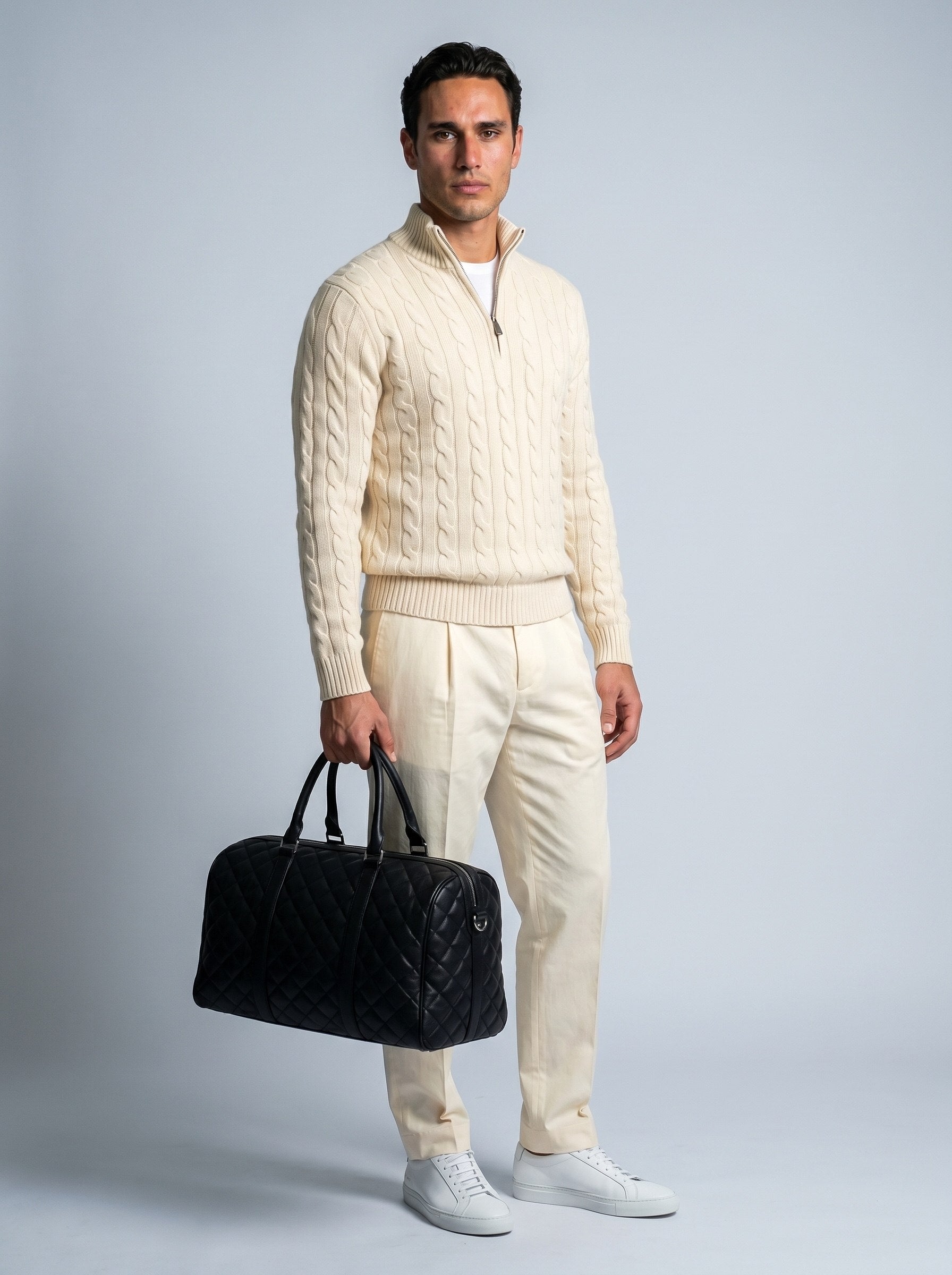 Cable Knit Quarter Zip