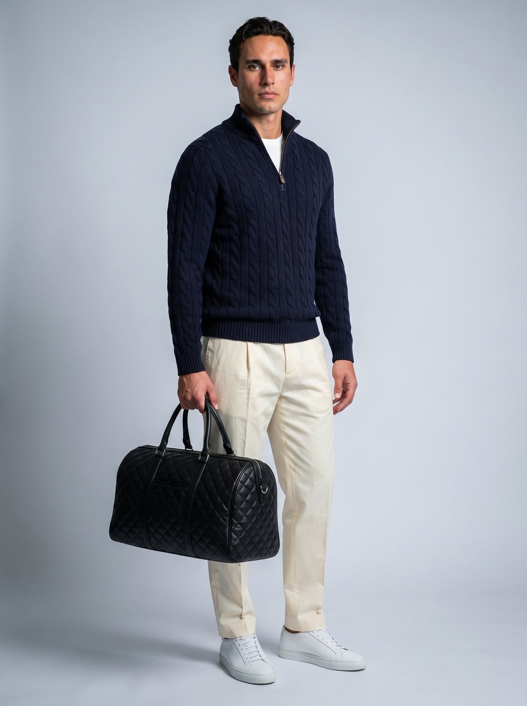 Cable Knit Quarter Zip