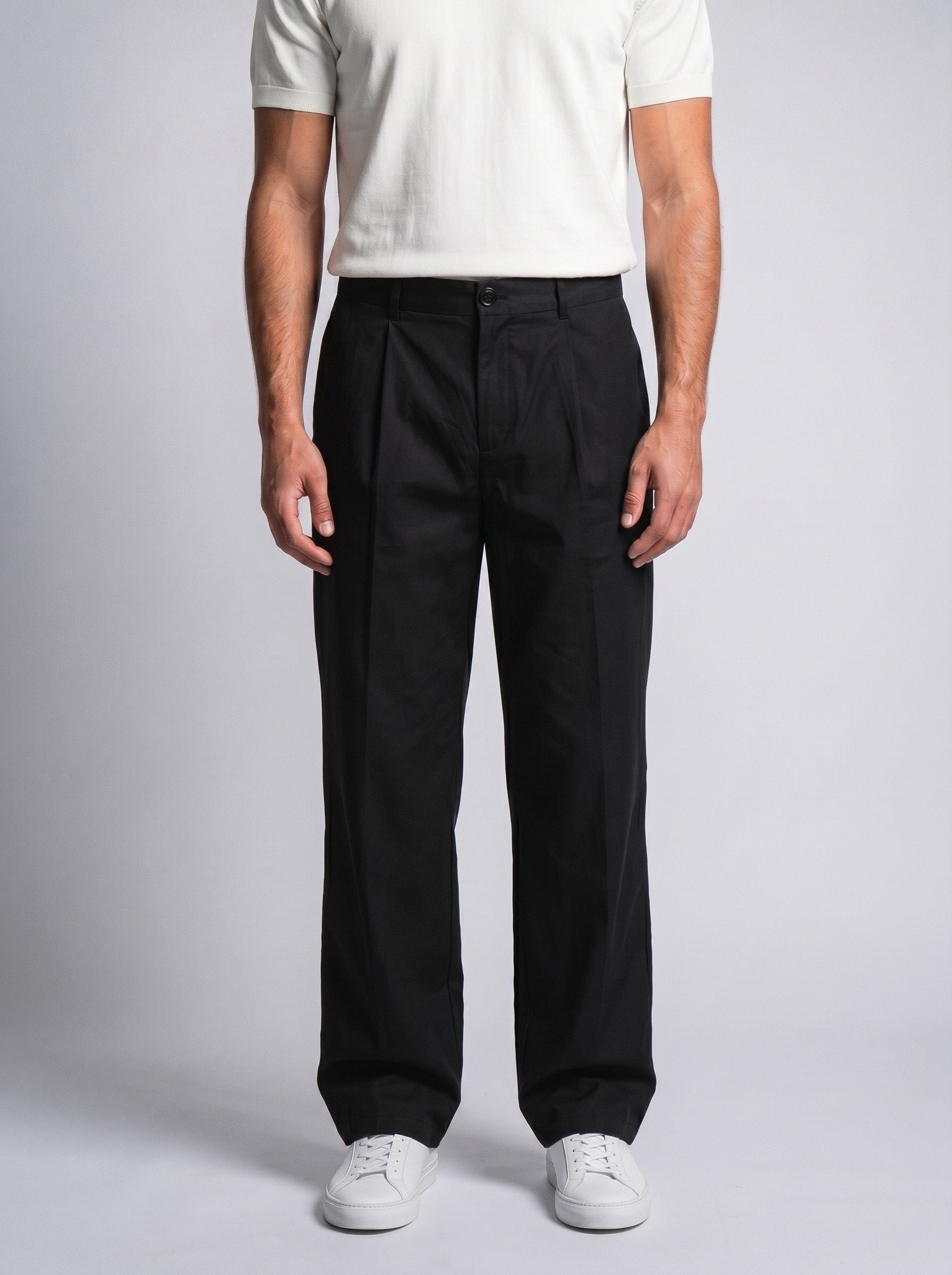 Poplin Pleated Trouser Seam Clothing