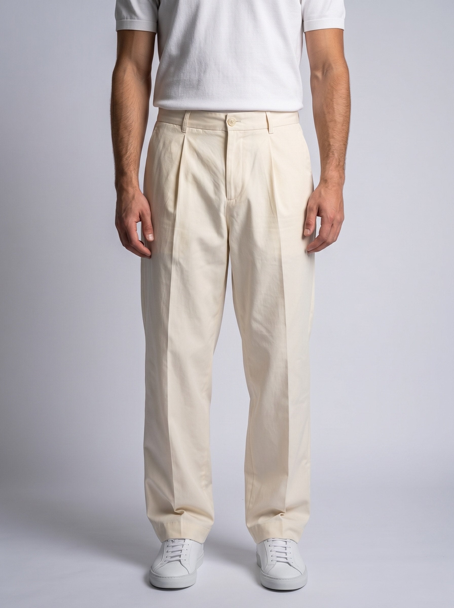Poplin Pleated Trouser Seam Clothing